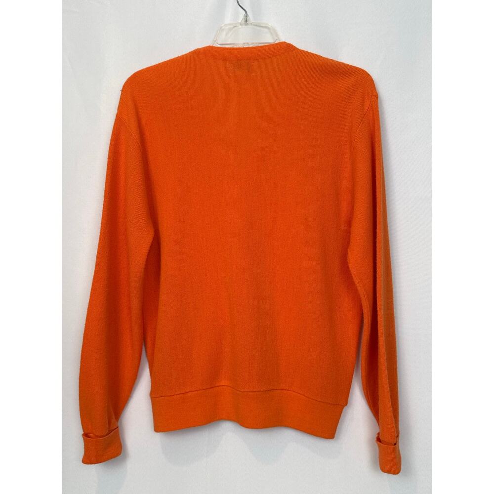 Vintage IZOD Lacoste Cardigan Mens L Orange Orlon Acrylic USA Made 70s 80s - Picture 3 of 9